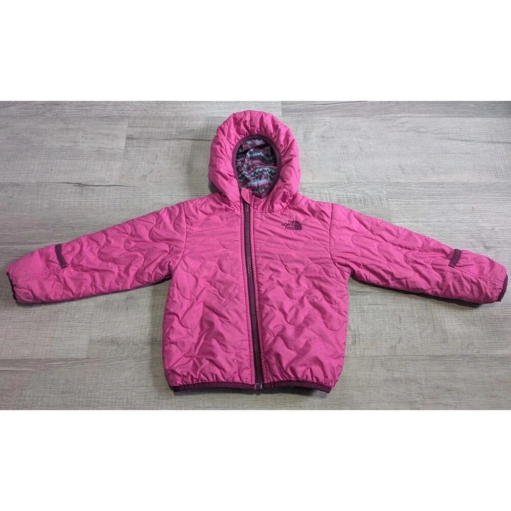 The North Face Baby Reversible Jacket Aztec Girls Sz 12-18 Months Purple